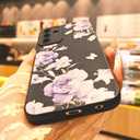 2 x for Samsung Galaxy A13 5G/A04S Phone Case, Fashion Flower Pattern Design Girls Women Liquid Silicone Cover, Slim Shockproof and Scratch-Resistant Soft Case for Samsung A13 - Black