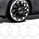 Wheel Rim Protect for Tesla Model Y 21" (2020-2024), Easy-Install Hubcaps Wheel Cover, Scratch-Resistant Car Tire Trim Rings, Stylish Design for Induction Wheels, Peal White 4Pcs Model Y Accessories, 2020-2024 Model Y 21in