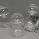 Amazing Abby - Keep - Acrylic Apothecary Jars (3-Piece Set), Plastic Jars with Lids, Bathroom Canisters, Vanity Organizers, Candy Buffet, Wedding Display, BPA-Free and Shatter-Proof (NOT Glass)