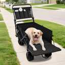 Large Dog Stroller Cart,Foldable Dog Wagon Cart for Medium & Large Dogs with Tailgate, Up to 160 lbs