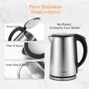 Cosori Electric Kettle, No Plastic Inner Lid, Filter & Spout, Stainless Steel Tea Kettle, Automatic Shut Off & Boil-Dry Protection, Durable Tea Kettle Boiler & Heater, 1.5L/1500W, Silver