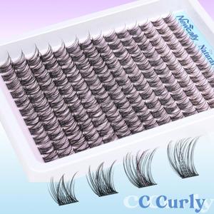 Lash Clusters Kit Wispy Natural Cluster Eyelash Extension Kit DIY Lash Extension Kit C-curly 10-16MM Eyelash Clusters Volume Individual Lashes Kit by Newcally