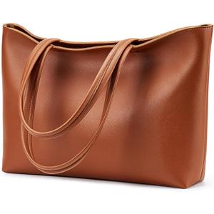 KALIDI Tote Bag Zipper Shoulder Bag Faux Leather Purses Satchel for Women Casual Handbag Work Dating College