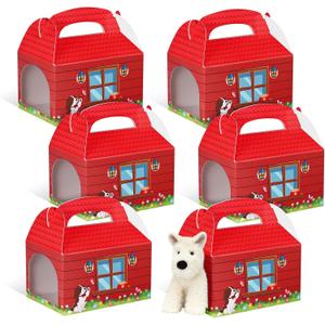 24 Pcs Dog Party Favors Boxes with Hole Puppy Treat Boxes Dog House Shaped Gift Boxes Candy Goodie Boxes for Birthday Party Decoration Pet Party Supplies Adopt Pet Gift