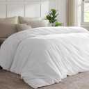 Oversized King Plus Duvet Cover 128"x120", Only 1 Piece Extra Large Ultra Soft Microfiber White Duvet Cover for All Season Zipper Closure, 8 Corner Ties(1 Pc,White,Oversized King Plus 128x120 inch) (Oversized King Plus(128"x120"))