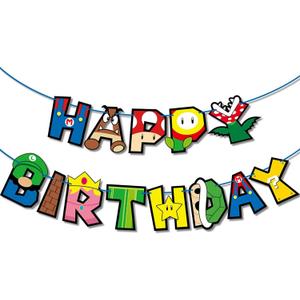 Animation Game Garland Birthday, Animation Film Happy Birthday Banner 13 Letters Birthday Garland for Children, Teenagers, Adults, Birthday Party Decorations