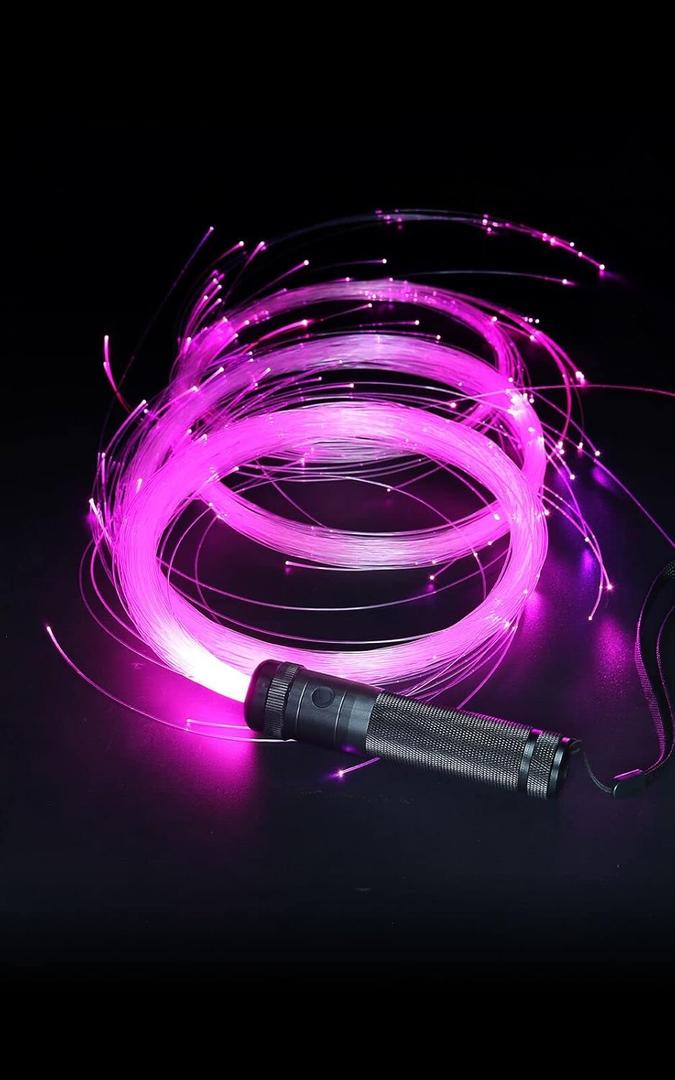 6ft LED Fiber Optic Whip Dance Space Whip with 12 Colors, 36 Color Modes 360 Swivel Pixel Rave Whip Rave Lights for Gift,Dancing Parties, Music Festival, Christmas Carnival