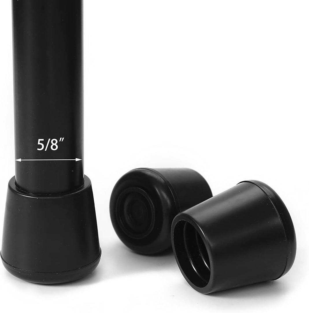 Furnigear Chair Leg Tips Caps Non-Slip Rubber Leg Tips 5/8" Inner Diameter Chair Leg Floor Protectors Round Black 20 Pack
