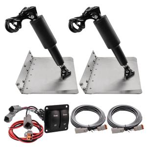 15101-104 9" x 12" Standard Electric Trim Tab Kit 12V with Double Rocker Switch for Boat Size 16ft to 25ft Replace# 15001-101, 15101104, 15001101, 10222-211D
