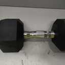 Amazon Basics Rubber Hex Dumbbell for Home Gym with Comfortable Grip, Easy to Hold, Hexagon Shape, 30 Pounds, Single, Black