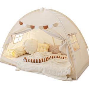 Sherilyn Twin Bed Toddler Canopy Bed Kids Tents Indoor Dream Playhouse Tent on Bed Bunk Privacy Space Blackout Sleeping Tents Portable Drafty Room Floor Bed Tents for Boys Girl Birthday, House Gift (77.16 x 38.5 x 49.2inch)