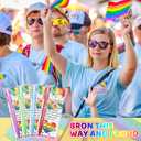 Sinload 24 Sets Rainbow Pride Gift Bulk Pride Ballpoint Pens with Greeting Card Lgbtq Lesbian Gay Day Favors for Love Is Love Anniversaries Women Men Office Supplies