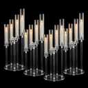 4pcs 5 Arm Acrylic Candelabra,Clear Candle Holder for Wedding,45.7inch Tall Floor Candle Holders for Ceremony Birthday Party Home Decoration Fit 0.8 LED Candles (4)