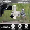 Adjustable Trailer Hitch for 2.5" Receiver-3 x Ball Hitch Tow Hitches with 6-Inch Drop/Rise-Aluminum Tow Hitch Trailer Hitch Ball Fits for Truck (18,500 LBS GTW)