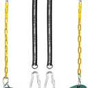 DECORLIFE Swing Seat Replacement Kits - Heavy Duty Coated Chains for Kids Adults, Supporting 330 lbs, Fully Assembled Outdoor Swing Sets Backyard Accessories with Tree Straps (Green)
