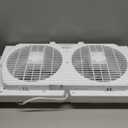 Comfort Zone 9-Inch 3-Speed Reversible Twin Window Fan Dual Blade Window Exhaust Fan with Auto-Locking Expanders, 22.25" to 33" Wide Tabletop Feet & Removable Bug Screen included