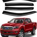 Canvcle Ranger Rain Guards - Window Visors for Ford Ranger XL XLT Lariat Raptor 2024 2025 2026, Outside-Mount Tape-On Side Window Wind Deflectors for Ranger Accessories, Vent Visors Shades Rainproof