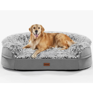 3.7 inch Thickened Orthopedic Dog Beds for Extra Large Dogs, Supportive Dog Sofa Bed with 28D Egg-Crate Foam, Removable Washable Cover, Waterproof Lining, Half-Round Design for Puppy,Senior