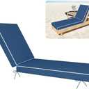 PZDJUMO Chaise Lounge Cushions Outdoor Furniture 80 x 26 Inch Patio Lounge Chair Cushions 4'' Thick Waterproof Outdoor Chaise Cushion Weather Resistant Pool Lounger Cushion(Dark Blue)