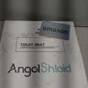 Angel Shield Toilet Seat with Zinc Alloy Hinges Quiet-Close Quick-Release Wood Molded UV Lid Easy Clean(Elongated,Black)
