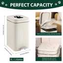Dog Poop Trash Can Outside, 5L/1.3 Gal Pet Poop Bucket with Lid, Foot Pedal, Dog Waste Container with 40 Bags, Lid Soft Close for Pet, White