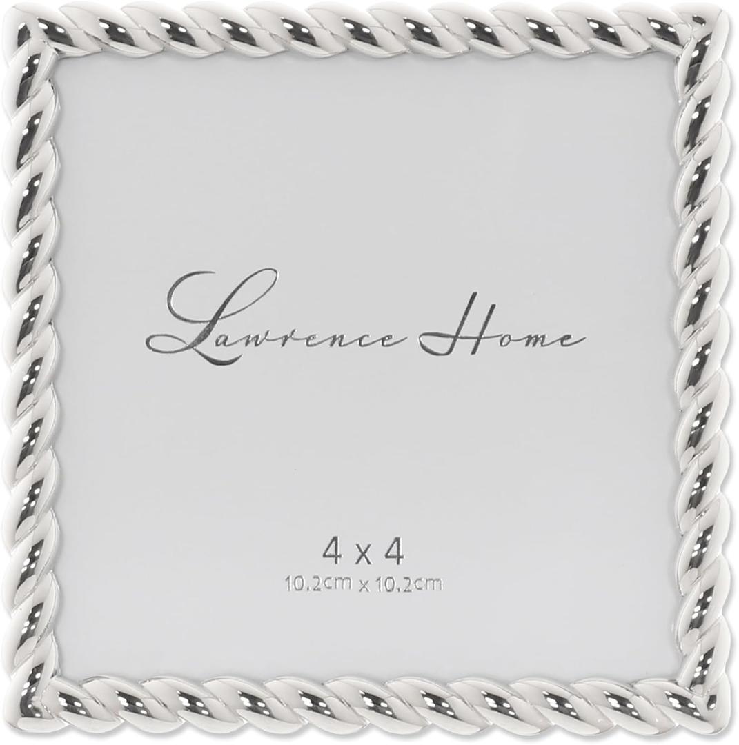 Lawrence Frames Rope Design Metal Frame, 4x4, Silver