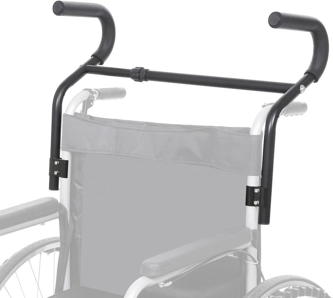 Wheelchair Handle Extender (500lbs Weight Capacity), Curved Handle/Ergonomic Design, Adjustable Wheel Chair Accessories, for Wheelchair, Rallator & Stroller