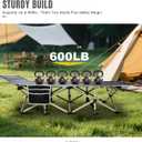 YELLOW JACKET Camping Cot with Mattress for Adults, Folding Sleeping Cot 600lbs Max Load, Portable Camping Cot with Carry Bag, 28" Wide Cot for Camping, Home,Office,Travel (Black), 10.6" W x 7.8" D x 41" H