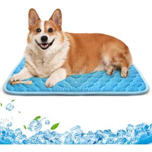 Dog Cooling Mat Non-Toxic Self Cooling Pad for Dogs Cats in Hot Summer Cool Pad Washable & Easy Clean (Medium 27x20in)