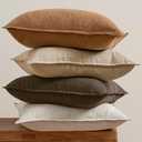 MIULEE Neutral Brown Linen Pillow Covers Pack of 4 Decorative Natural Fall Throw Pillow Covers Soft Accent Boho Farmhouse Couch Pillowcases Modern Spring Decor for Living Room Bed Sofa 20x20 Inch