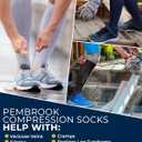 Pembrook Light Compression Socks for Men & Women - 3 Pairs | 8-15 mmhg Compression Dress Socks for Men | Support Socks (Large, Black/Tan/Navy - 3 Pairs)