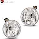 Fog Lights Assembly for 2001 2002 2003 Dodge Durango Replacement Fog Lamps Kit for 2001 2002 2003 2004 Dodge Dakota with 881 12V 27W Halogen Bulb Clear Lens