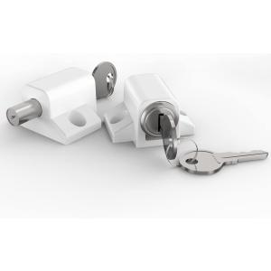 Lock, 2 Pack Sliding Door Window Lock, Push-in Key Lock, Patio Door Locks for Home Office Classroom (White)