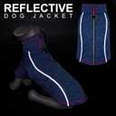 cyeollo Dog Fleece Jacket Sweater Lightweight Pet Coat Reflective Jackets Step in Zipper Warm Dog Sweaters for Medium Dogs (XX-Large, Blue)