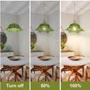 Plug in Pendant Light Fixtures,Hanging Light Fixture Corded On/Off Switch,11 inch E26 Green Glass Lampshade Pendant Lighting for Kitchen Island, Bedroom, Dining Room