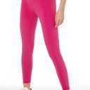 Buttery Soft Tummy Control Workout Leggings with Pockets for Women High Waisted Athletic Yoga Pants (Pink)