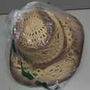 Pro Celia Men Women Cowgirl Straw Western Cowboy Hat (Brown Bead-Beige, One Size)