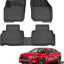 AOMSAZTO Floor Mats for 2017-2020 Ford Fusion/Lincoln MKZ, Custom Fit Floor Liners for 1st & 2nd Row All-Weather Protection Car Mat Automotive Floor Mats, Black