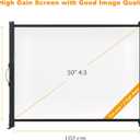 Portable Projector Screen with Stand, 50 Inch 4:3, Outdoor Projector Screen, Lightweight and Retractable, 1.2 High Gain Wrinkle-Free Video Projection Screens, for Home Cinema, Meeting Presentation.