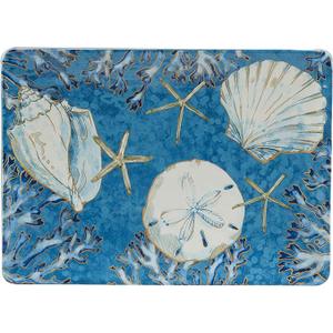 Beach Door Mat - Beach Coastal Outdoor Welcome Door Mat, Nautical Door Mats, Beach House Decor, Coastal Ocean Bathroom Decor, Coastal Outdoor Decor, Blue Door Mats, 17x30 Inch (Sea Star Coral)