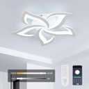 Goeco Dimmable Ceiling Light, White 5-Petals Flower Design Flush Mount Ceiling Lights Fixture, 3000K-6500K LED Acrylic with APP/Remote Control for Bedroom, Dining Room, Living Room, Kitchen (White-5 Petal-Dimmable)