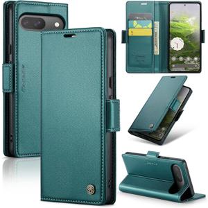 Wallet Case for Google Pixel 10/Google Pixel 10 Pro, Magnetic Flip Case with RFID Blocking Card Holder Kickstand for Women Men, Shockproof Durable Protective Phone Cover (Green)