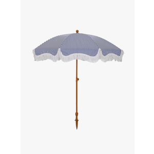 HERA'S PALACE 7ft Heavy Duty Beach Umbrella with Sand Anchor, Fringe Umbrella for Sand, UV 50+, Patio Umbrella with Tilt Pole for Garden Pool Backyard