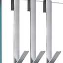 Shower Door Hooks 10 in, Shower Hooks for Towels, Heavy Duty Drilling-Free Extended Towel Hooks for Bathroom Frameless Glass Door, Over The Door Towel Hooks 3 Packs Silver