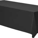 Gee Di Moda Rectangle Tablecloth - 70 x 120 Inch Black Table Cloth for 6 or 8 Foot Rectangle Tables - Heavy Duty Washable Fabric - for Holiday Party, Dinner, Weddings, Baby Shower & Events