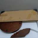 100% Solid Wood Round Pedestal Side Table, Vintage End Table for Living Room Bedroom, Heavy-Duty Antique Accent Table for Corner Spaces, Small Bedside Nightstand, 5-Min Assembly, Walnut