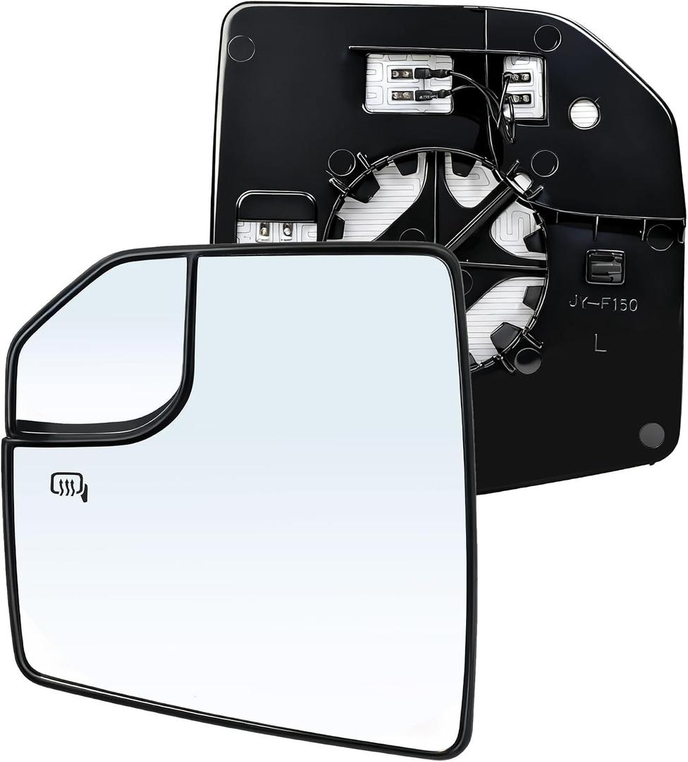 Left Side Mirror Compatible with Ford F150 Mirror Glass Replacement Power Heated Towing Mirrors Left Side with Blind Spot FL3Z17K707A 2015-2021