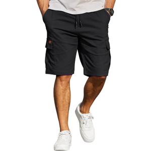 COOFANDY Men's Casual Cargo Shorts 10" Drawstring Elastic Waist Shorts Summer Cotton Chino Work Shorts with 6 Pockets, 3XL