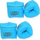 Roll-On/Off Arm Floaties for Kids 6-12 Years and Adult-2 Pack Swim Floaty with Dual Valves, Great Buoyancy Pool Float & Water Wing for Toddler to Teen, Inflatable Swimmies for 30-150LBS (Blue & Blue)