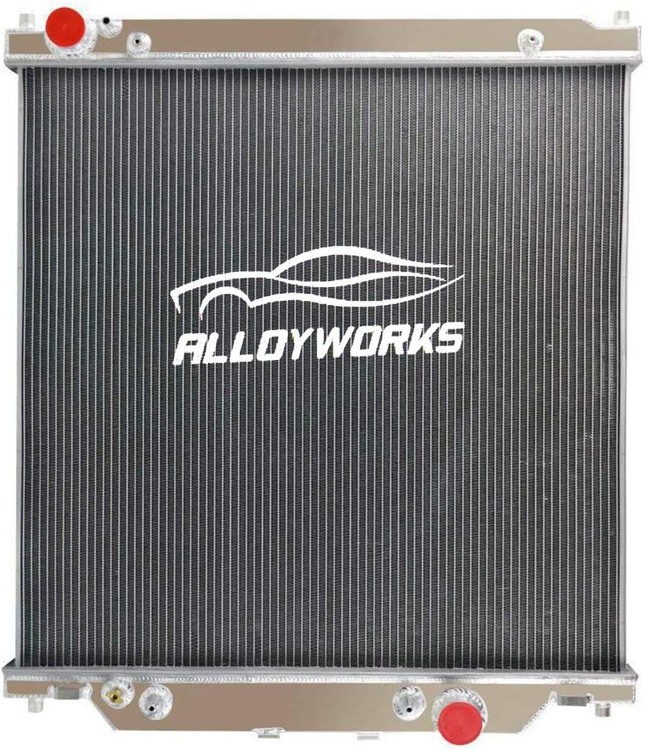 ALLOYWORKS All Aluminum Radiator For 2003-2007 Ford F-250 F-350 F-450 F-550 F-53 Turbo Diesel 6.0L V8 Powerstroke, Compatible with Ford F-Series Radiator